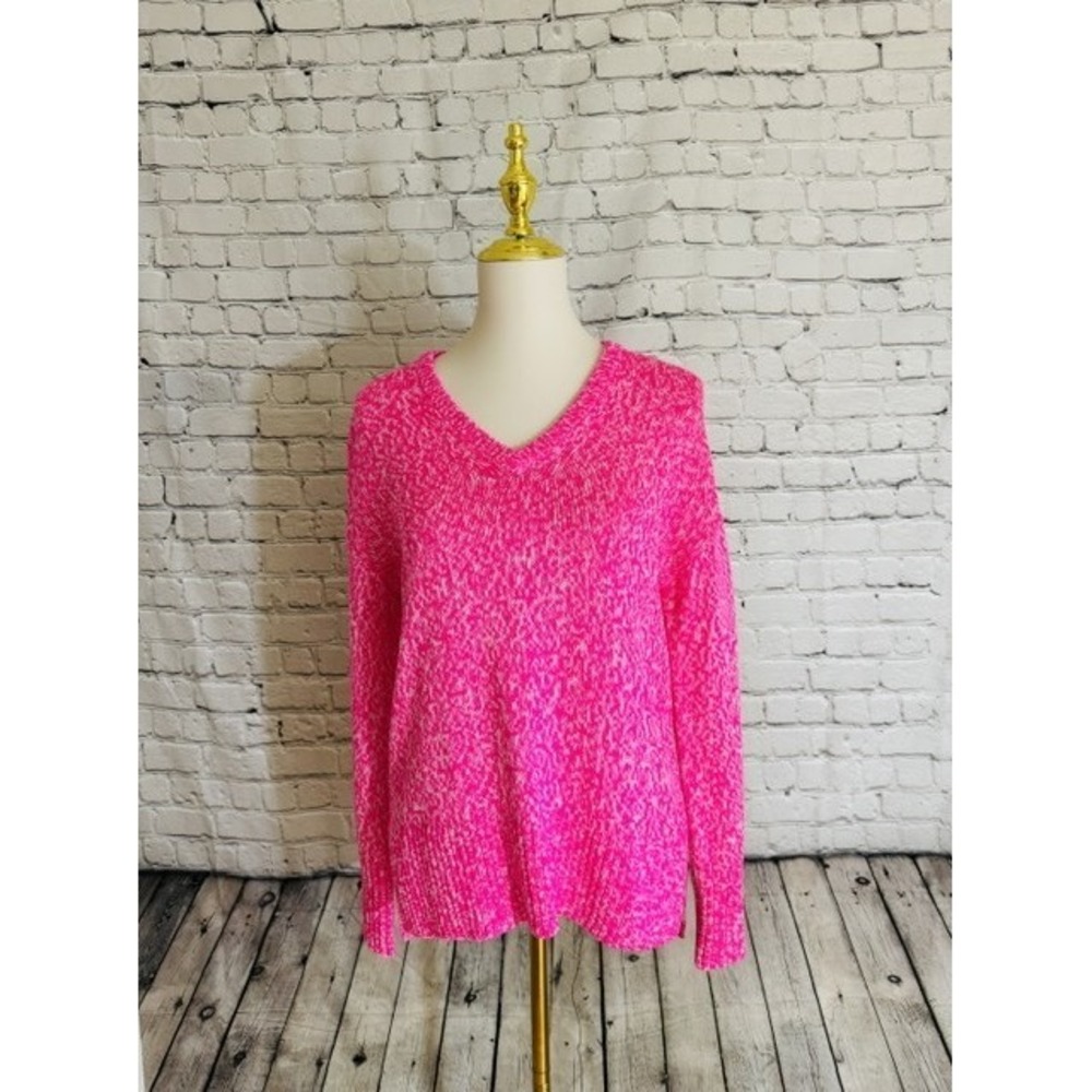 NWT Lilly Pulitzer Bedford Sweater Passion Fruit Pink Marl V-Neck XS